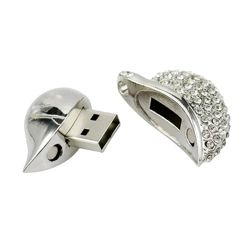 Ювелирные изделия из кристаллов Бронзовый Сердце 4 ГБ 8 ГБ 16 ГБ 32 ГБ 64 ГБ 128 ГБ USB флэш-памяти металлическая ручка drive U диск Цепочки и ожерелья