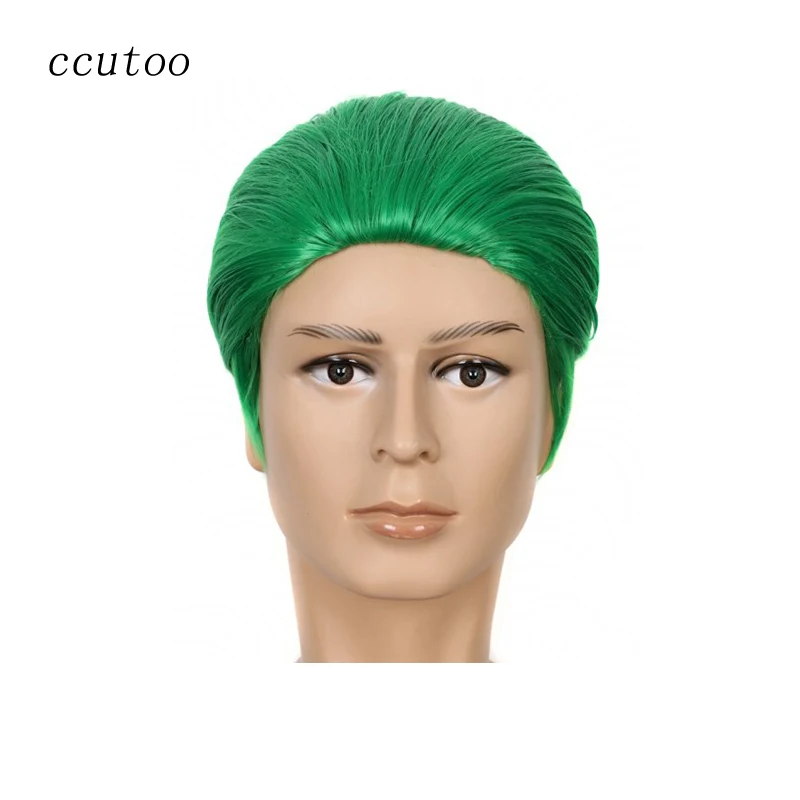 ccutoo 10" Men's Green Short Slicked Black High Temperature Fiber