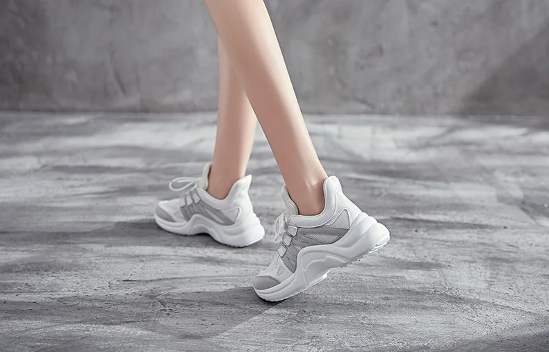 2018 New Fashion Women Casual Shoes Women Sneakers Trends Ins Female White Flats platform Spring Summer Lace Up Large size 35-43 (8)