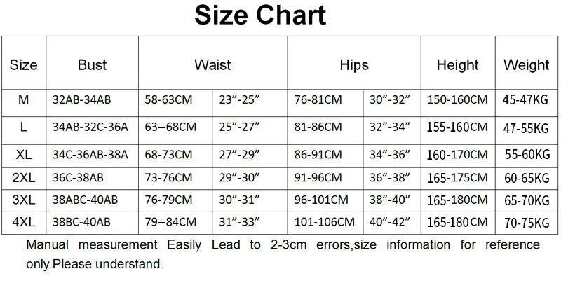 M-4XL size chart-1