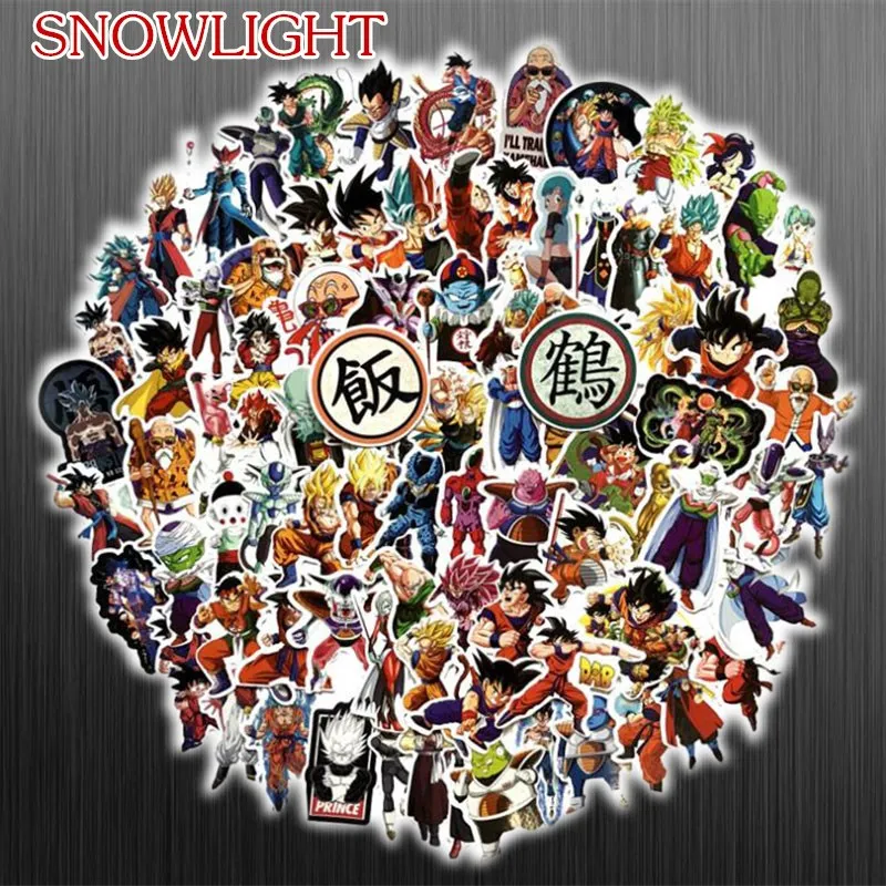 100Pcs/lot Anime Dragon Ball Stickers Super Saiyan Goku Stickers Decal For Snowboard Luggage Car Fridge Laptop Sticker