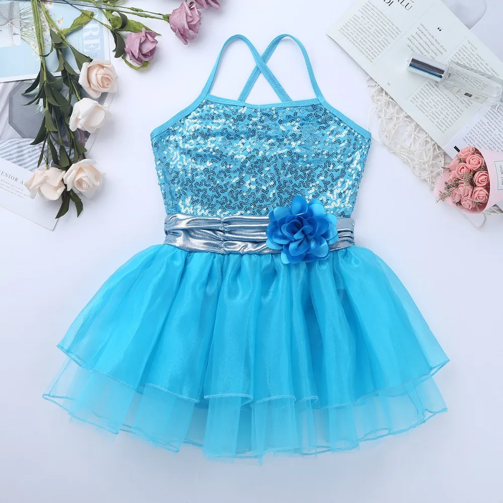 Праздничное платье принцессы для девочек; балетное платье с блестками для танцев; трико; юбка-пачка для танцев; лирические костюмы