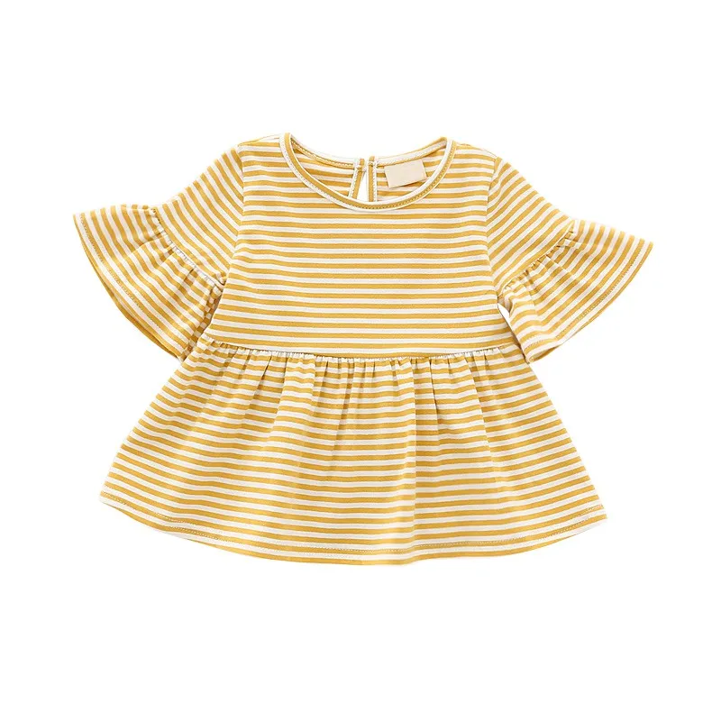 

Summer Spring Kids Baby Girls Striped Princess T-shirt Half Sleeve Clothing Children Tee Shirts Top Clothes New