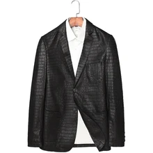 Модная куртка из овчины аллигатора, мужская кожаная куртка, стильная куртка из натуральной кожи, натуральная кожа, Мужская Куртка jaqueta couro