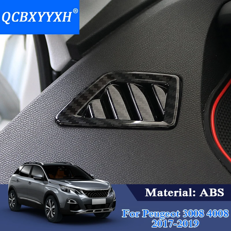 

QCBXYYXH Car Styling 2pcs/set ABS Dashboard Outlet Sequins Chrome Trim Decoration Sequins For Peugeot 3008 2017 2018