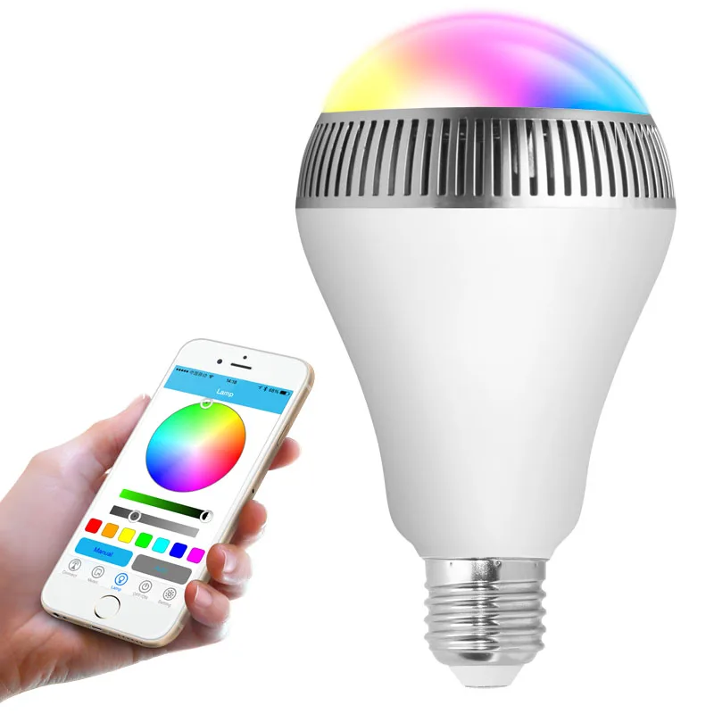 BL03 E27 6W RCG Blub APP Controlled Wireless Bluetooth Speaker with Multi Color Smart LED Light