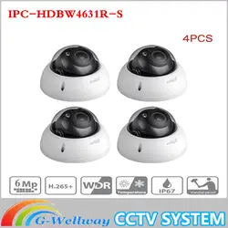 CCTV безопасности IP камера IPC-HDBW4631R-S 4 шт./лот Обновление от IPC-HDBW4431R-S 6MP POE слот для sd-карты безопасности камеры видеонаблюдения IK10