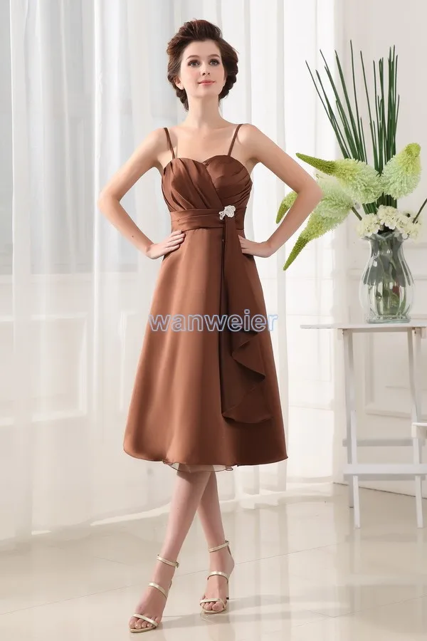 

free shipping 2014 new design vestidos formal dress formales hot seller brides maid dress short brown party prom evening dresses