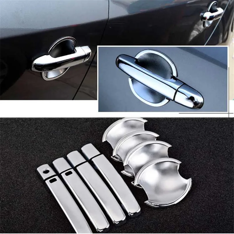 

Non-Rusty Chrome Door Handle Bowl Cover Cup Overlay Trim For KIA Forte