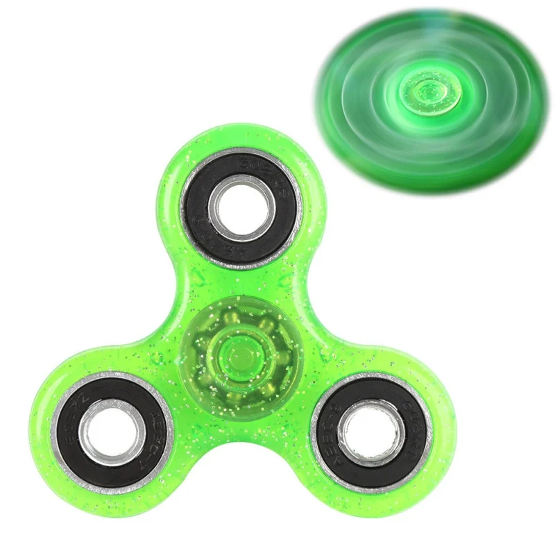 

Tri-Spinner Crystal Transparent Hand Spinner Plastic 5 Colors Finger Fidget ABS Toys For Autism and ADHD 2017