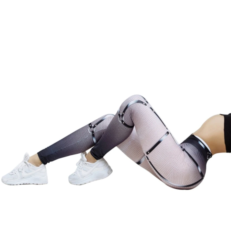 2018 леггинсы с 3D принтом и поясом женские облегающие брюки для йоги фитнес-штаны Shealth спортивные штаны женские брюки