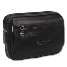 Neue 4,8/5 zoll Rinds Hüfttasche Taschen Aus Echtem leder Lässig Kleine Gürtel Brieftaschen Für Männer Schwarz Braun Freies verschiffen
