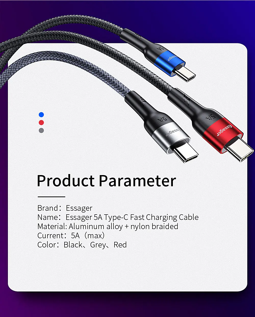 Кабель Essager 5A usb type-C для huawei mate 20 P30 P20 Pro USBC кабель для передачи данных type-C кабель для быстрой зарядки USB-C зарядное устройство