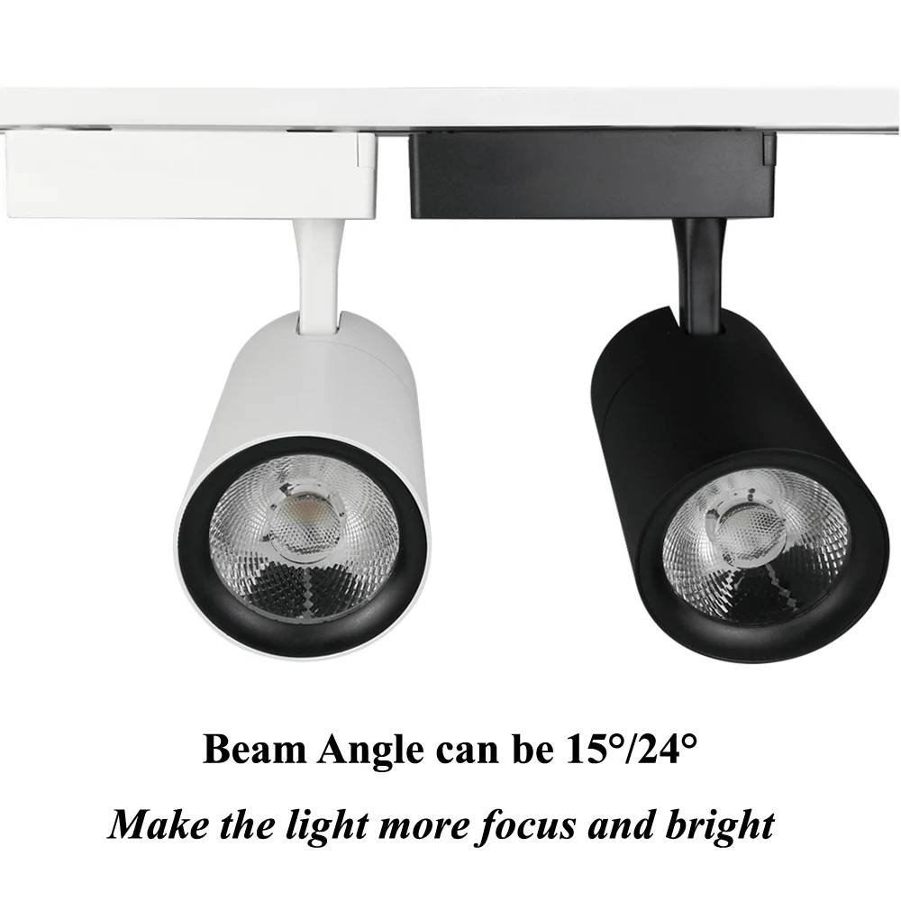 Track Lighting Rail Spotlight 30W Black White Clothing Shop Windows Showrooms Store COB Track Rail LED Track light Rail Spot (1)
