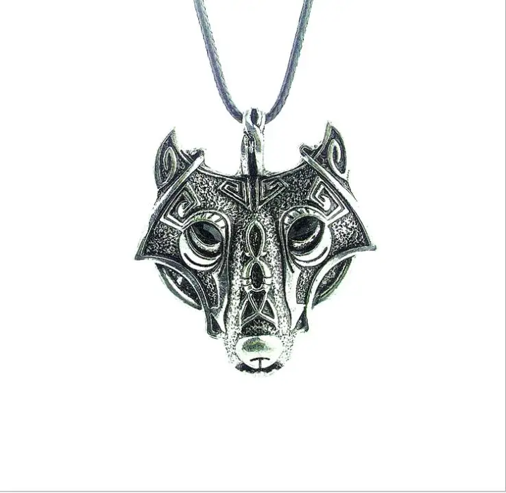 

1pcs high quality COOL Style Norse Vikings Pendant Necklace Norse Wolf Head Necklace Original Animal Jewelry Wolf Head hange
