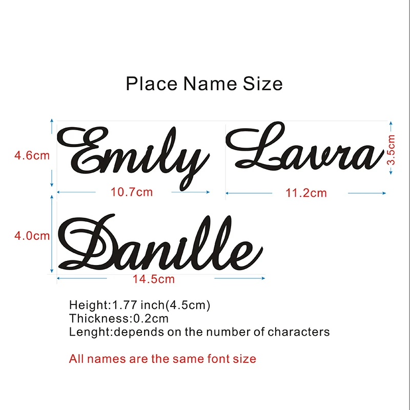 Wooden Place Cards Custom Party Wedding Personalized Names Guest Tags Table Decoration