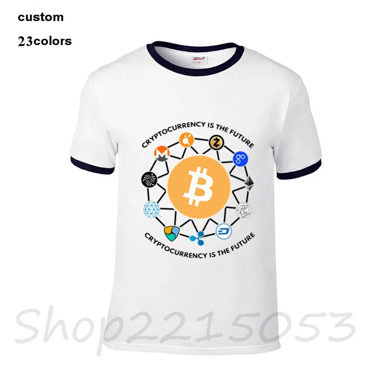 Криптовалюта Биткойн Футболка мужская Litecoin Dash Zcash эфириум Monero короткий рукав o