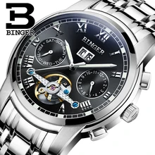2017 New BINGER men’s watch luxury brand Tourbillon sapphire luminous multiple functions Mechanical Wristwatches B8601-3