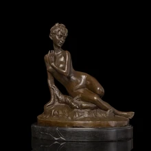 Изделия из бронзы atlie Европа Ретро Художественная Скульптура бронзовая резная голая Белль сексуальная леди статуя застенчивая девушка Вилла украшение