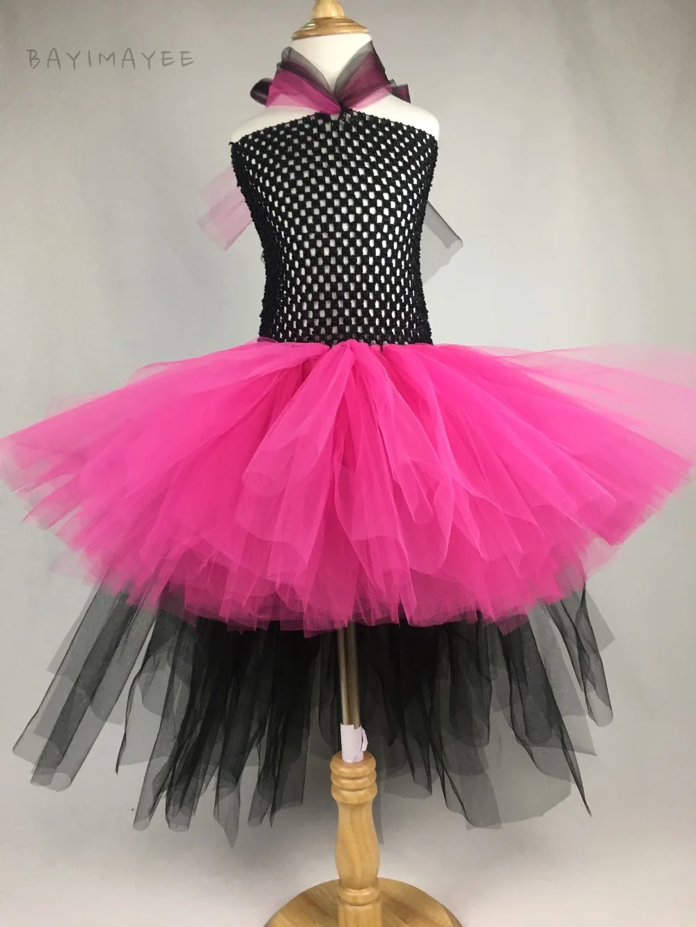 Girls Black Pink Rocker Queen Tutu Dress Baby Fluffy ...