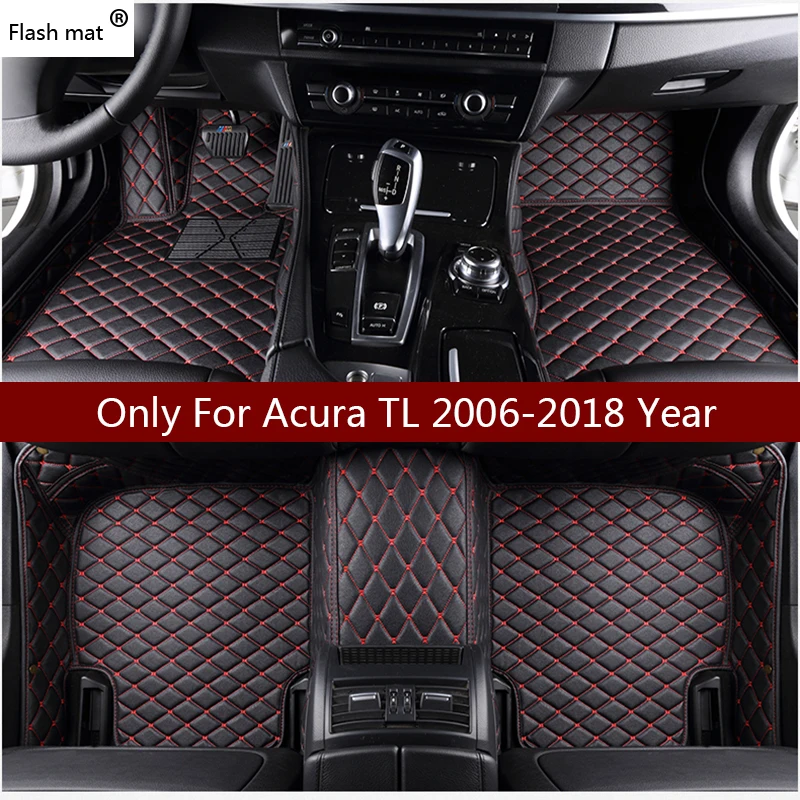 Us 48 92 57 Off Flash Mat Leather Car Floor Mats For Acura Tl 2006 2007 2008 2009 2010 2011 2012 2018 Custom Foot Pads Automobile Carpet Covers In