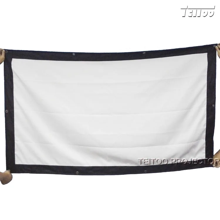 

72 Inch 16:9 Portable&Foldable White Canvas Fabric Projector Projection Screen Film for Traval Car Theater Outdoor Movie Beamers