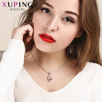 

Xuping Fashion Classic Necklaces Crystals from Swarovski Jewelry Rhodium Plated Exquisite Gifts for Women Girls S156-40371