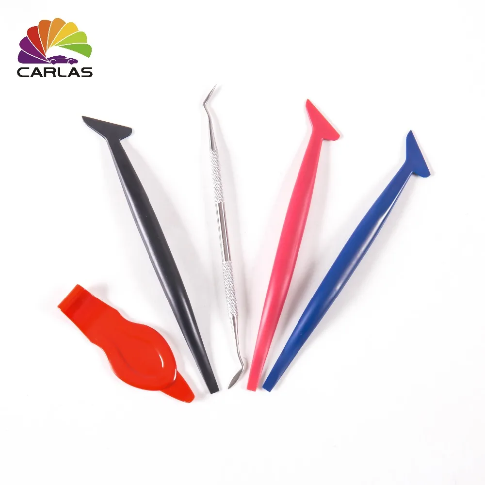 

CARLAS Car Stickers Corner Decorate Scraper for Window Tint Wrapping Tools Car Vinyl Wrap Tuck Tools Gasket Micro Squeegee