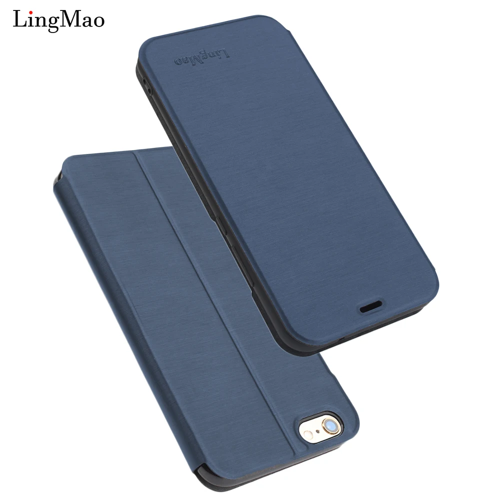 

Case For iPhone 6 Plus Luxury Flip PU Leather Case For iPhone 6S Plus 6Splus Coque Lingmao Book Wallet Cover Phone Bags Fundas