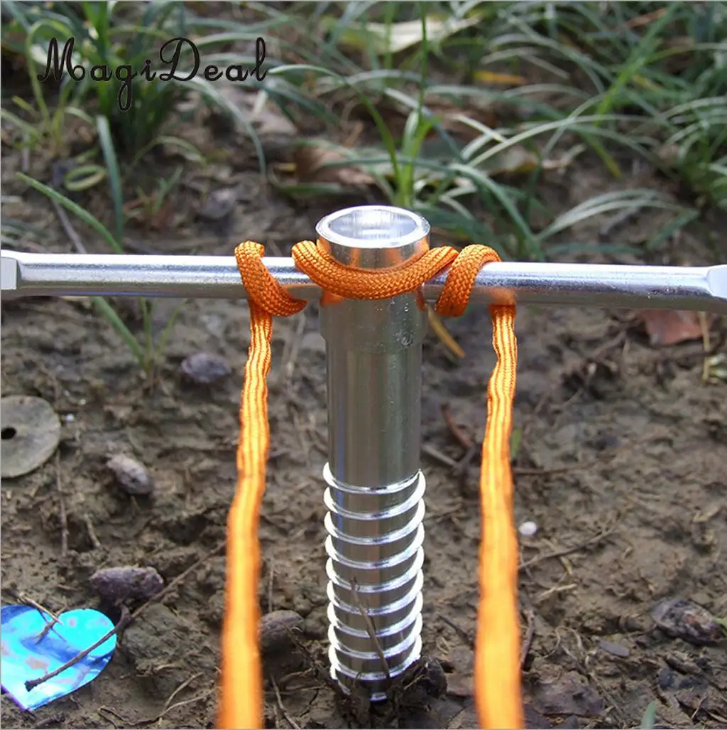 MagiDeal High Quality 1Pc Alloy Tent Peg Stake Camping Canopy Spiral