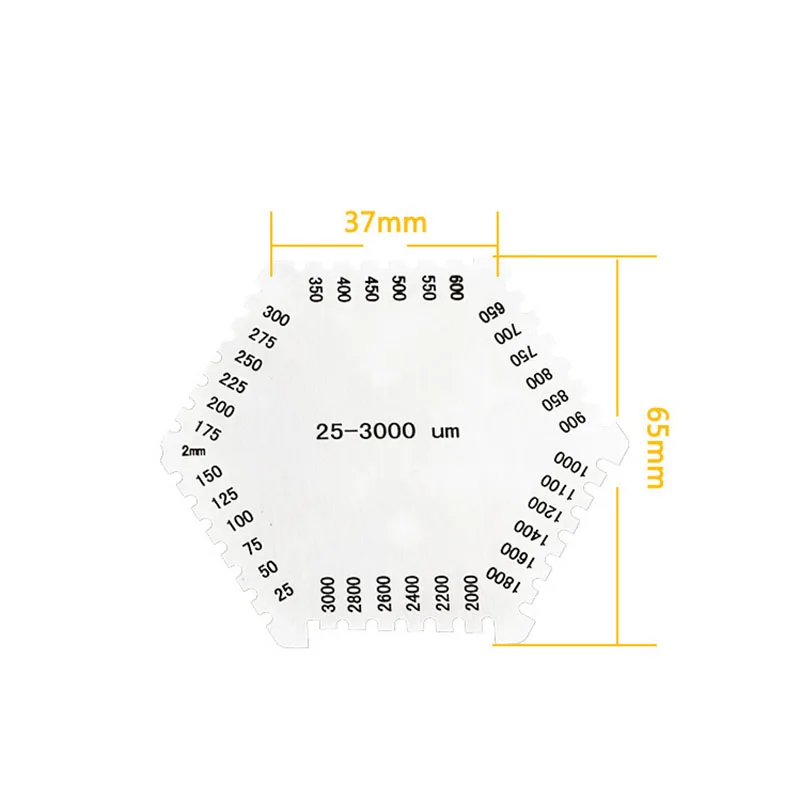 Высокая точность практичный из нержавеющей стали для нанесения мокрой пленки гребень 25-3000 мкм Толщиномер измерительный инструмент