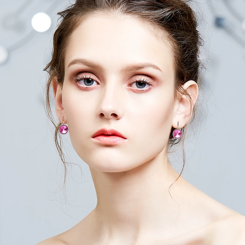 Женские винтажные серьги капли Heezen большие круглые фиолетового синего красного