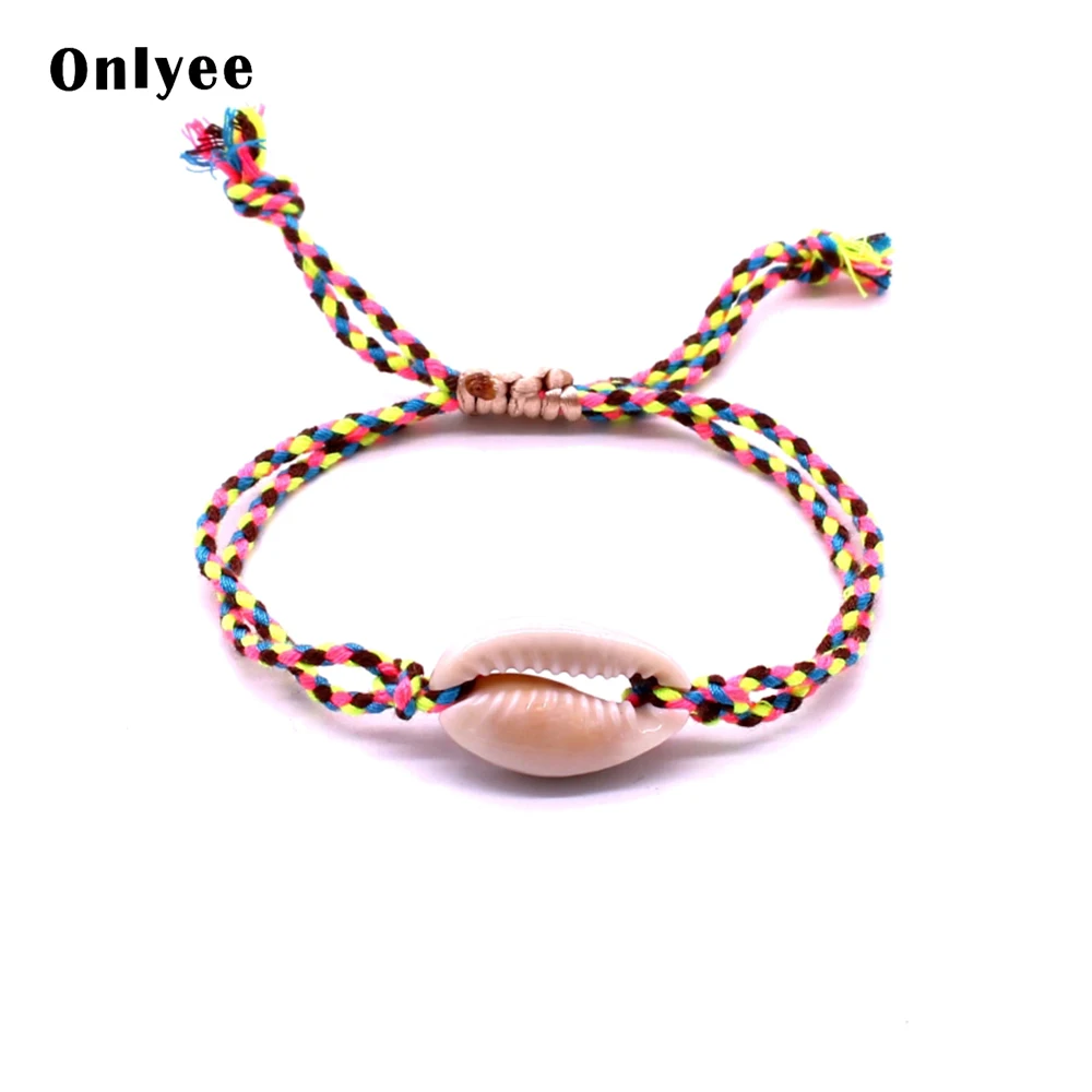 

Onlyee New bracelet simple style shell bracelet beach natural shell color rope activity knot braceletlets for women jewelry gift