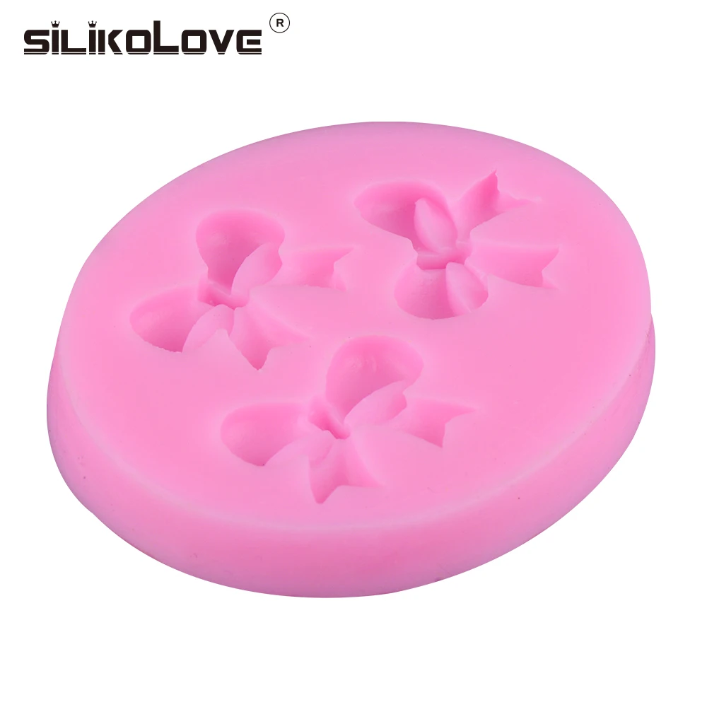 Silicolove 3 полости милые формы банта маленькие силиконовые помадные для украшения