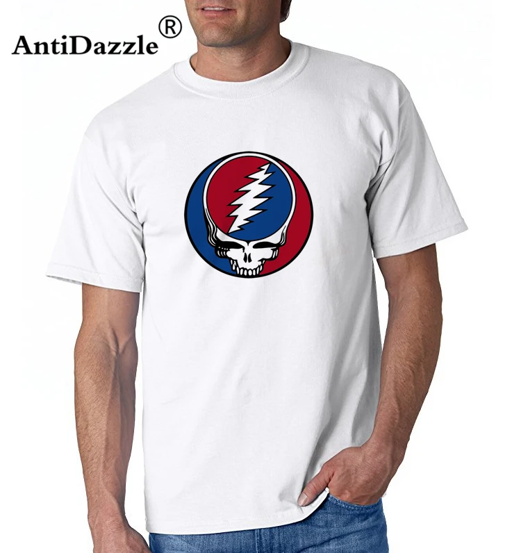 

Antidazzle Rock and roll-custom Grateful Dead t-shirt male short-sleeve Fashion Brand t shirt men new DIY Style high quality