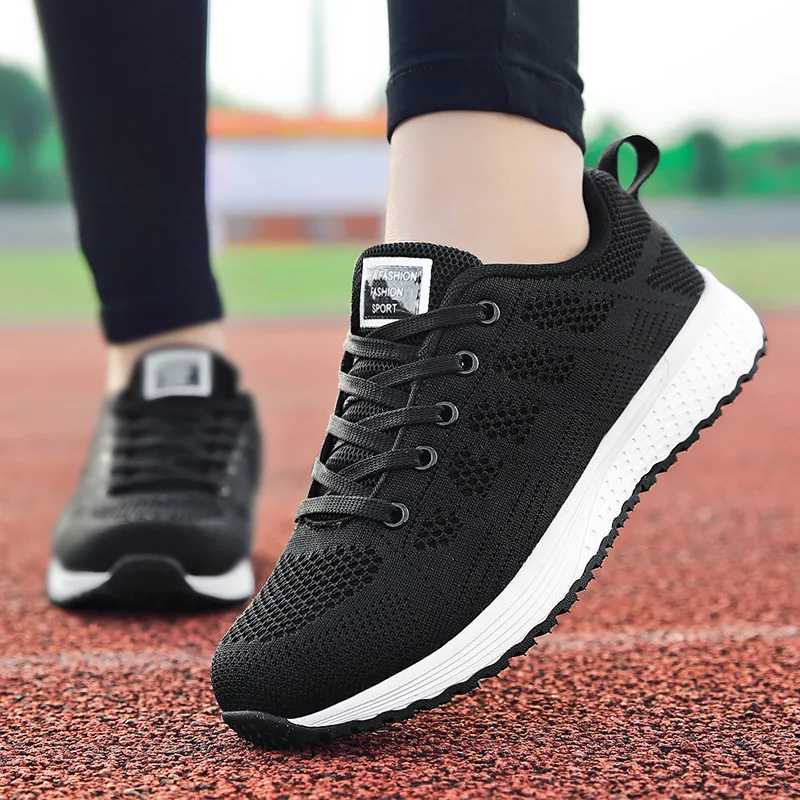 

Factory Direct Women Casual Shoes Fashion Breathable Walking Mesh Flat Shoes Sneakers Women 2019 Gym Vulcanized Tenis Feminino