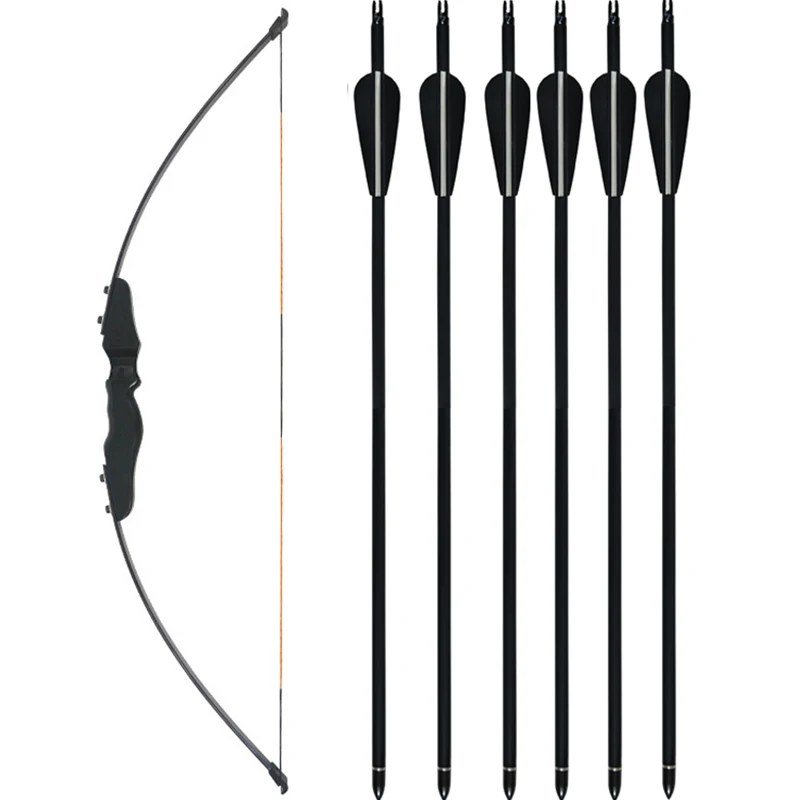 

40lbs 51incn Recurve Bow Fiberglass Arrows Straight bow Limbs Hunting Shooting Wood Hand Riser for Training Beginners 61cm Limb