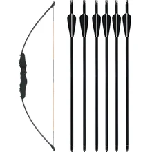 40lbs 51 incn Recurve קשת פיברגלס חצים ישר קשת גפיים ציד ירי עץ יד Riser עבור אימון למתחילים 61 ס"מ איבר(China)