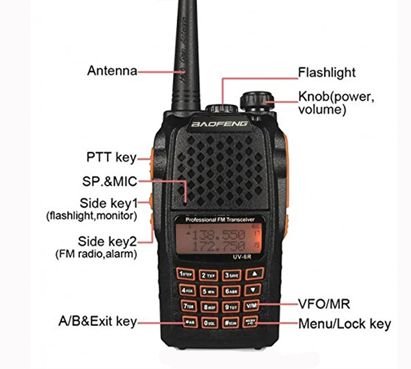 7W New baofeng uv-6r Scanneres walkie talkie VHFUHF 136-174MHz400-520MHz hf transceiver cb DTMF CTCSS cb comunicador handy (7)
