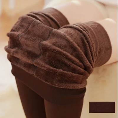 Women's Warm Velvet Leggings Autumn-Winter Big Size Candy Colors Thick Faux Knitted Thicken Slim Stretch Legging