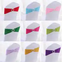 1 шт. спандекс стрейч чехол для свадебного Стула Ленты пояса с пряжкой лук слайдер пояса 15 см* 36 см