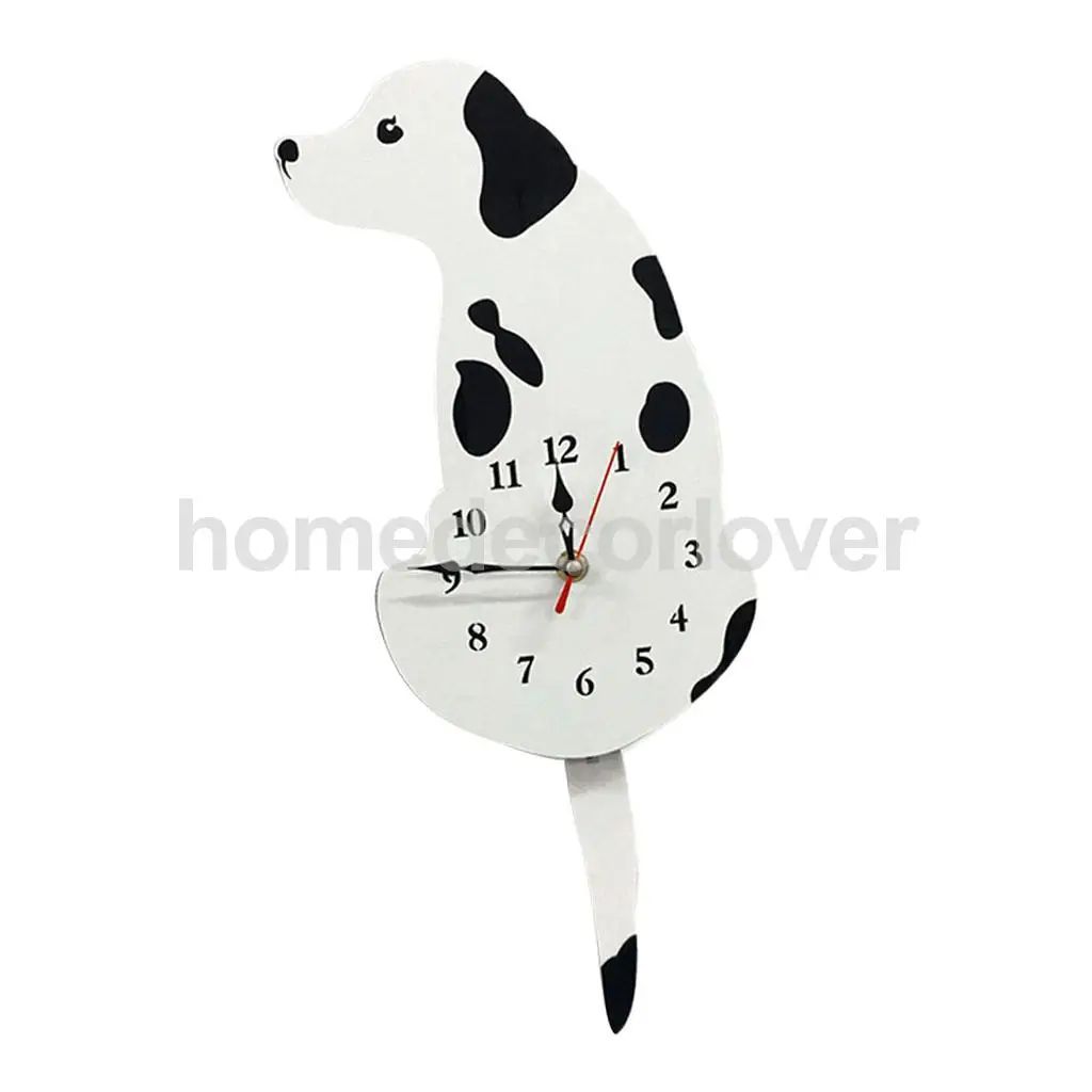 Cartoon Acrylic Wagging Tail Dog Innovative Home Cafe Bar Shop Wall Clock Cute Puppy Animal Decor Props Timen Watch	