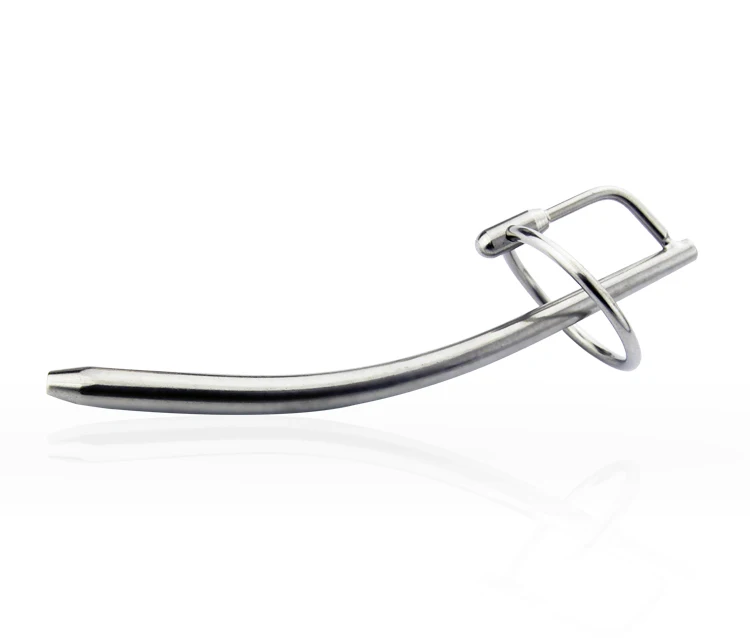 Male Stainless Steel Urethra Catheter with 2 Size Cock Ring Penis Urinary Plug Sex Toy Adult Game Urethra Stimulate Dilator A032