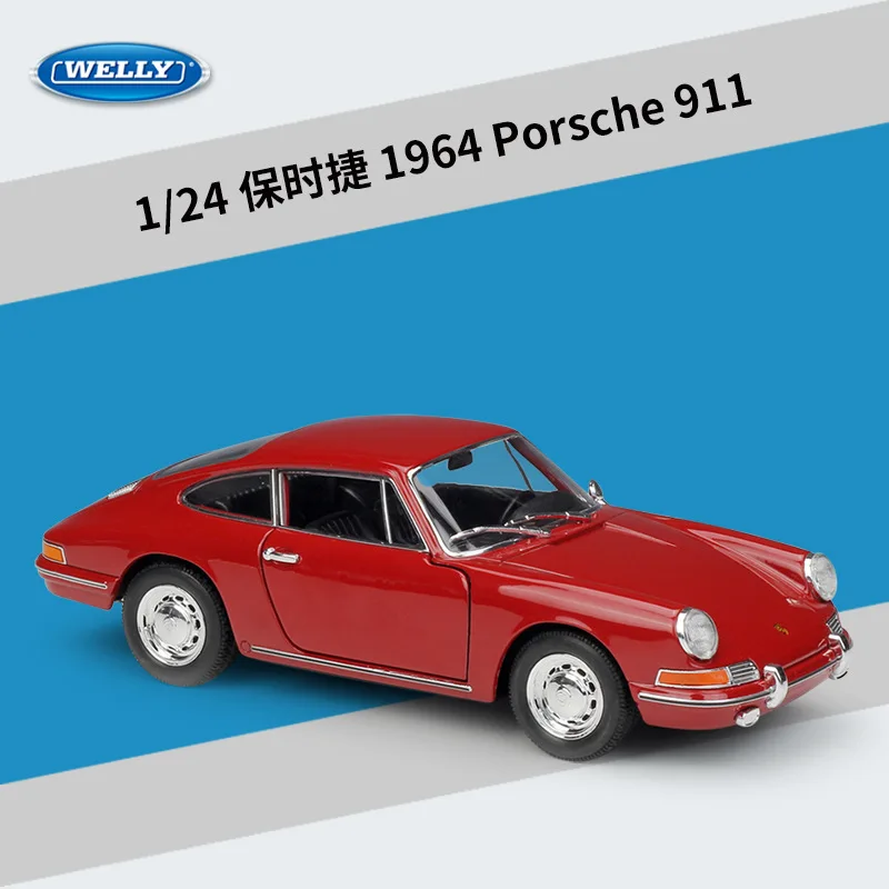 Модель литая автомобиля Welly в масштабе 1:24 классический Porsche 911/918/356/959 спортивный