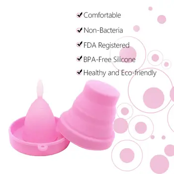 

Reusable Menstrual Cup 100% Silicone For Women Period With Soft Sterilizer Cup