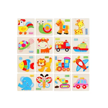 

Chanycore Baby Learning Educational Wooden Toys Puzzle Jigsaw Board Animal Giraffe Lion Car Train Matching Kids Gifts 4063