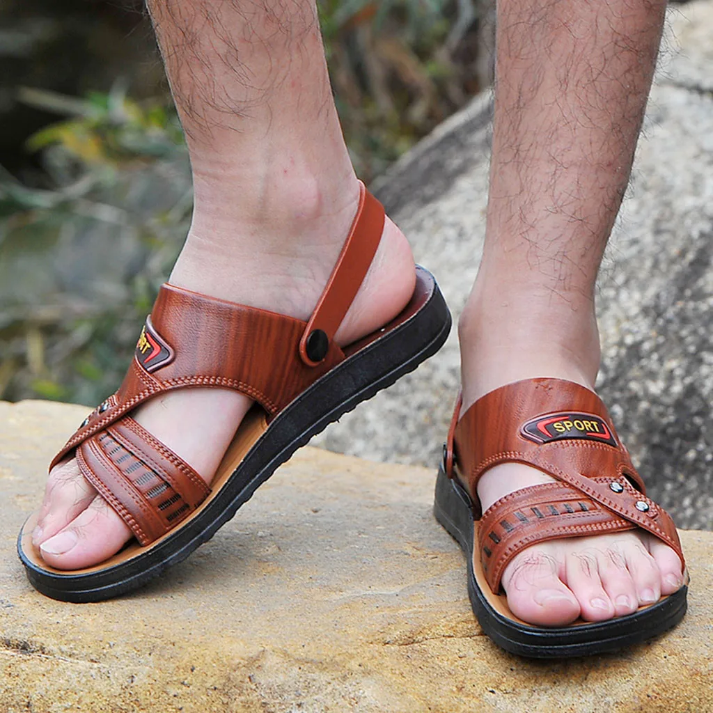 SAGACE/летние модные повседневные мужские Нескользящие шлепанцы на низком каблуке