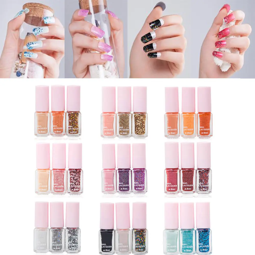 

Nail Polish 3PCS/ lot Maxdona Nail Polish 3 Color Gradient Cocktail Magic Nail Gel