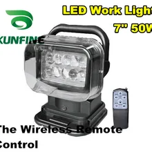 Супер яркий 10-30 в Круглый " 50 Вт беспроводной пульт дистанционного управления трактор внедорожный ATV светодиодный рабочий свет Рабочая лампа противотуманная фара комплект KF-R02