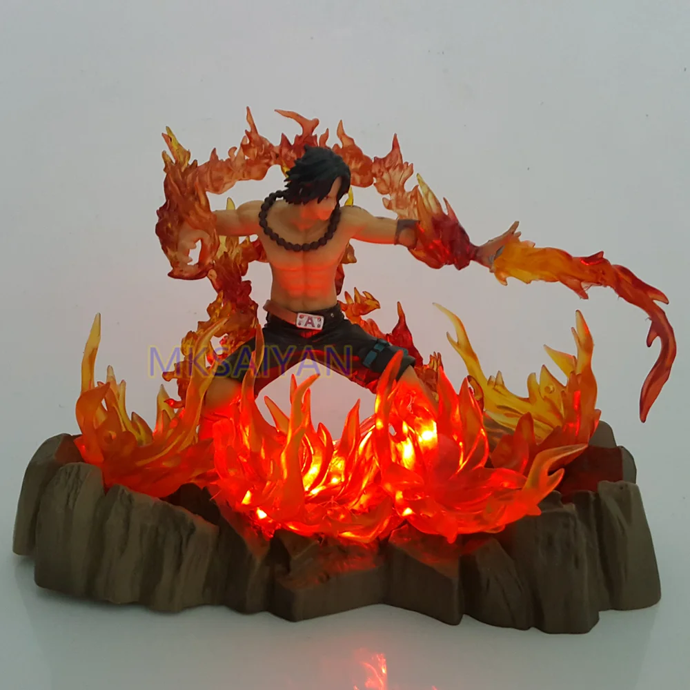 One Piece Эйс экшн-фигурки Zero Fire Fist Led Light аниме-фигурка игрушки для детей коллектор украшение кукла подарок